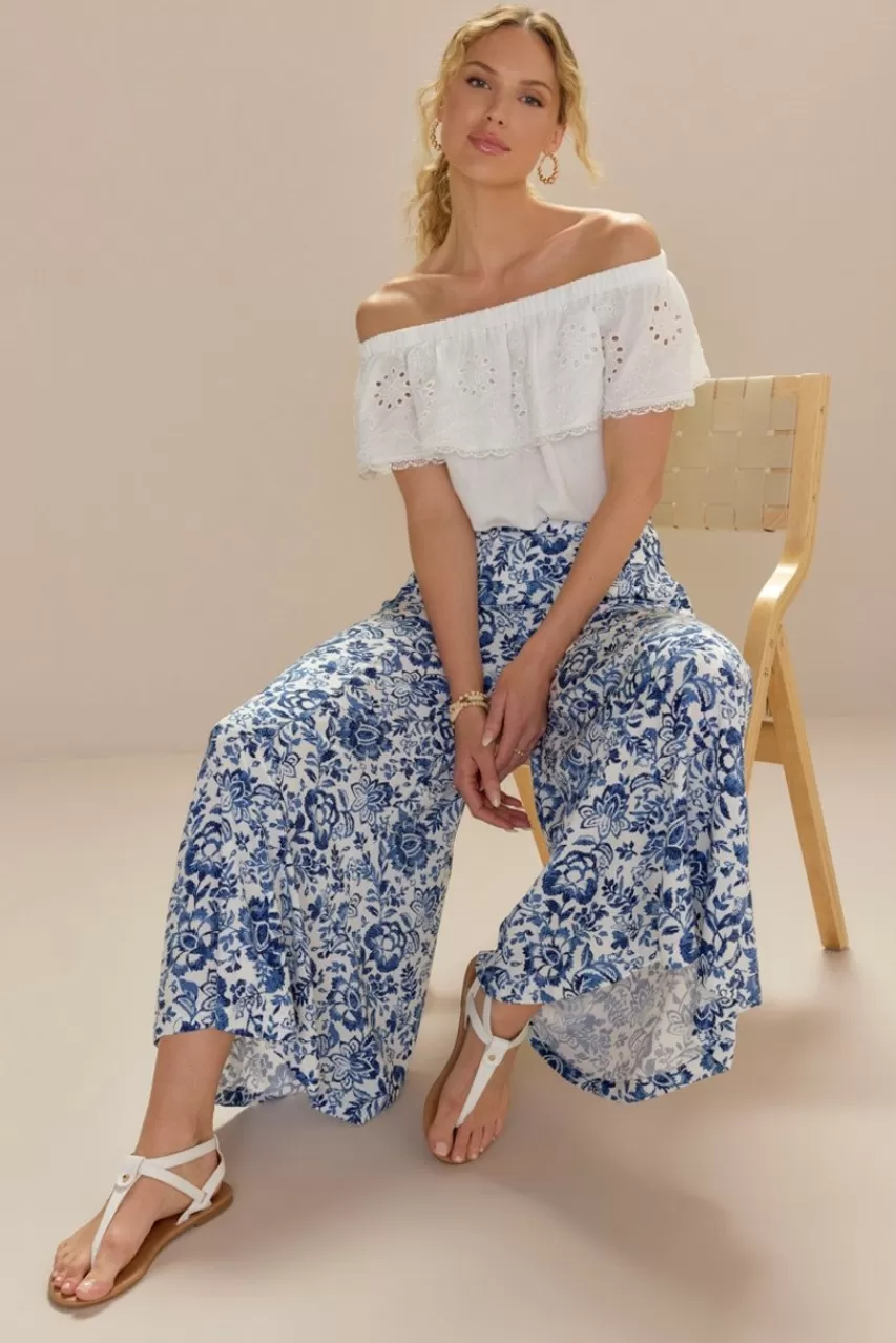 Francesca's Aurelia Paisley Print Wide Leg Pants