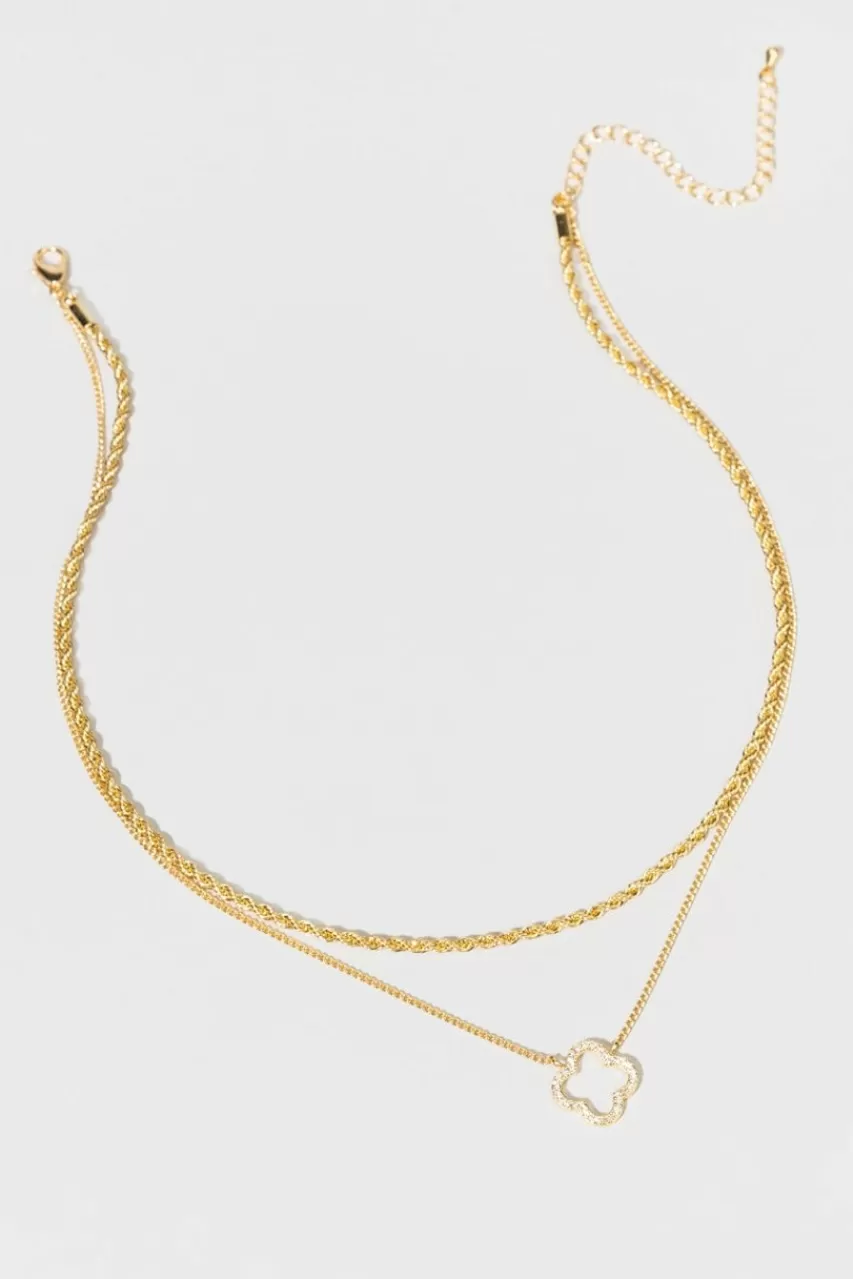 Francesca's Ava Clover Layered Necklace