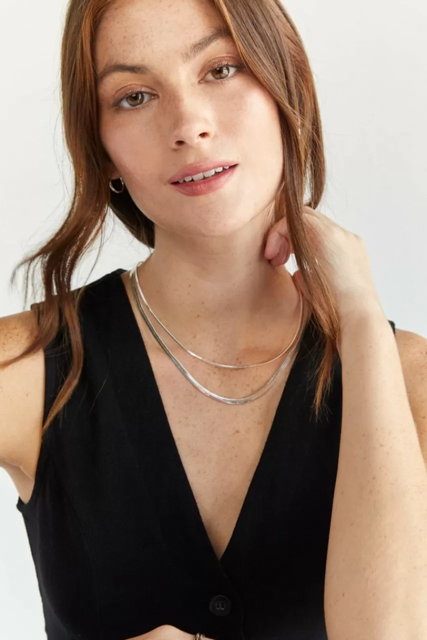 Francesca's Ava Layered Chain Snake Necklace