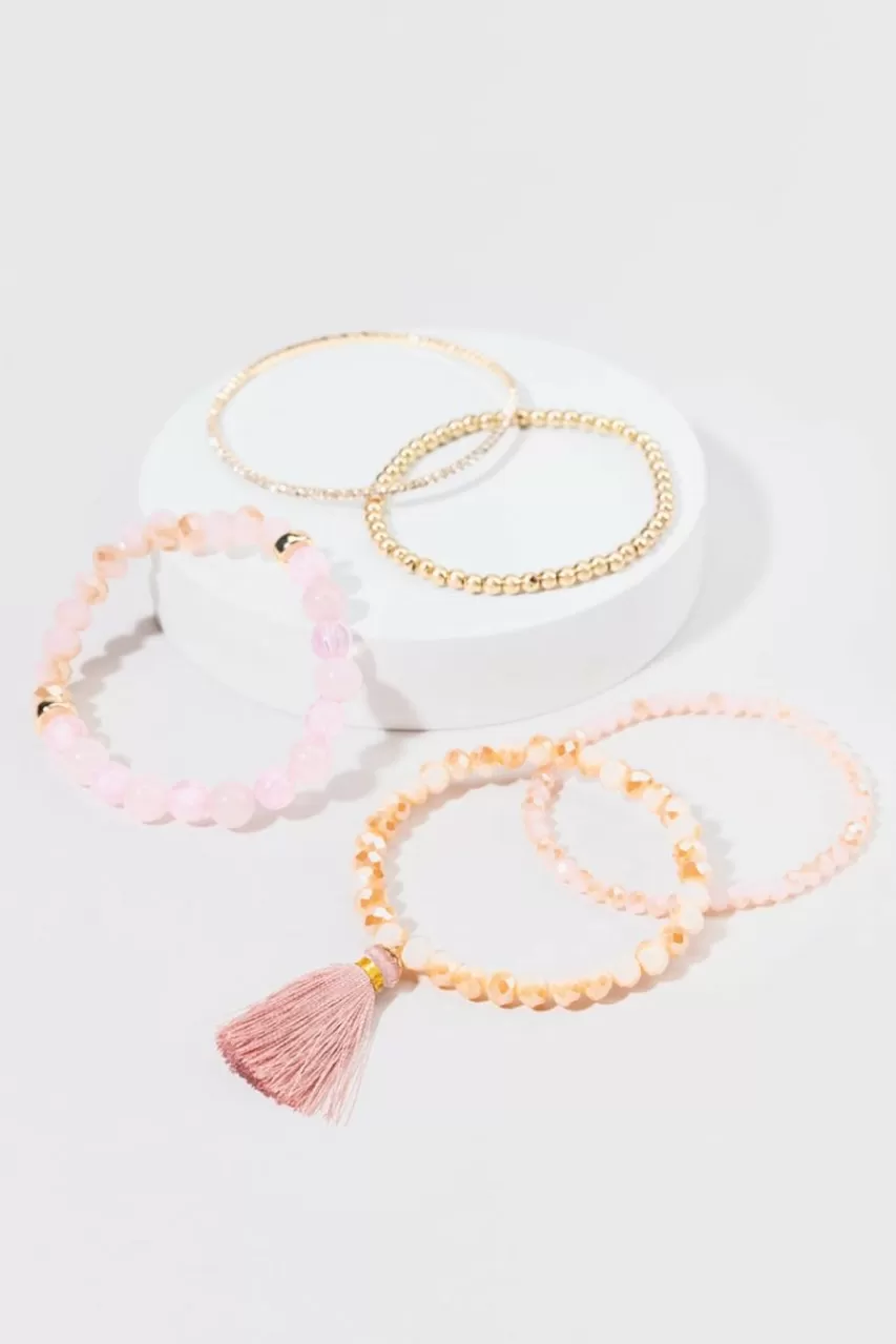 Francesca's Barbara Rose Quartz Bracelet Set