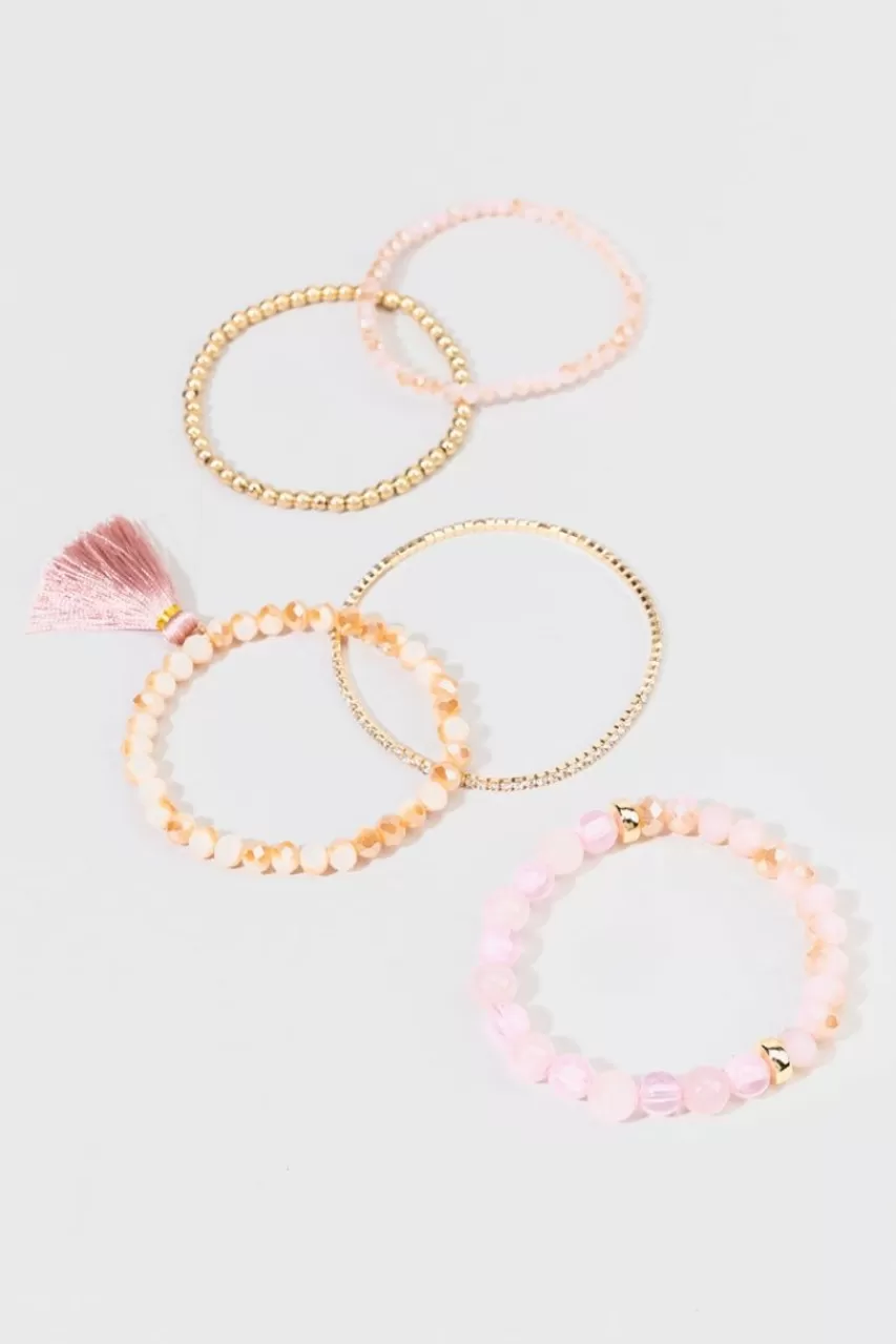 Francesca's Barbara Rose Quartz Bracelet Set