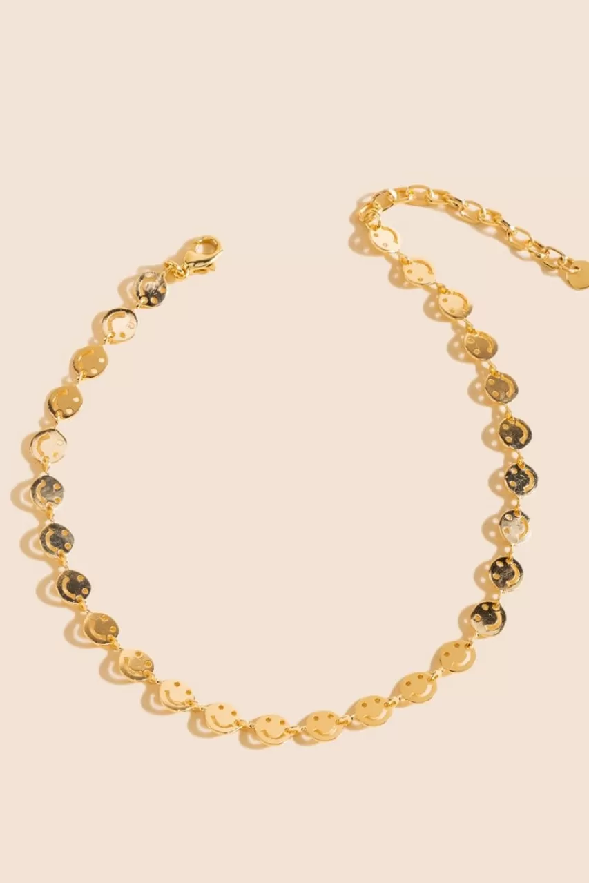 Francesca's Becca Delicate Smiley Anklet