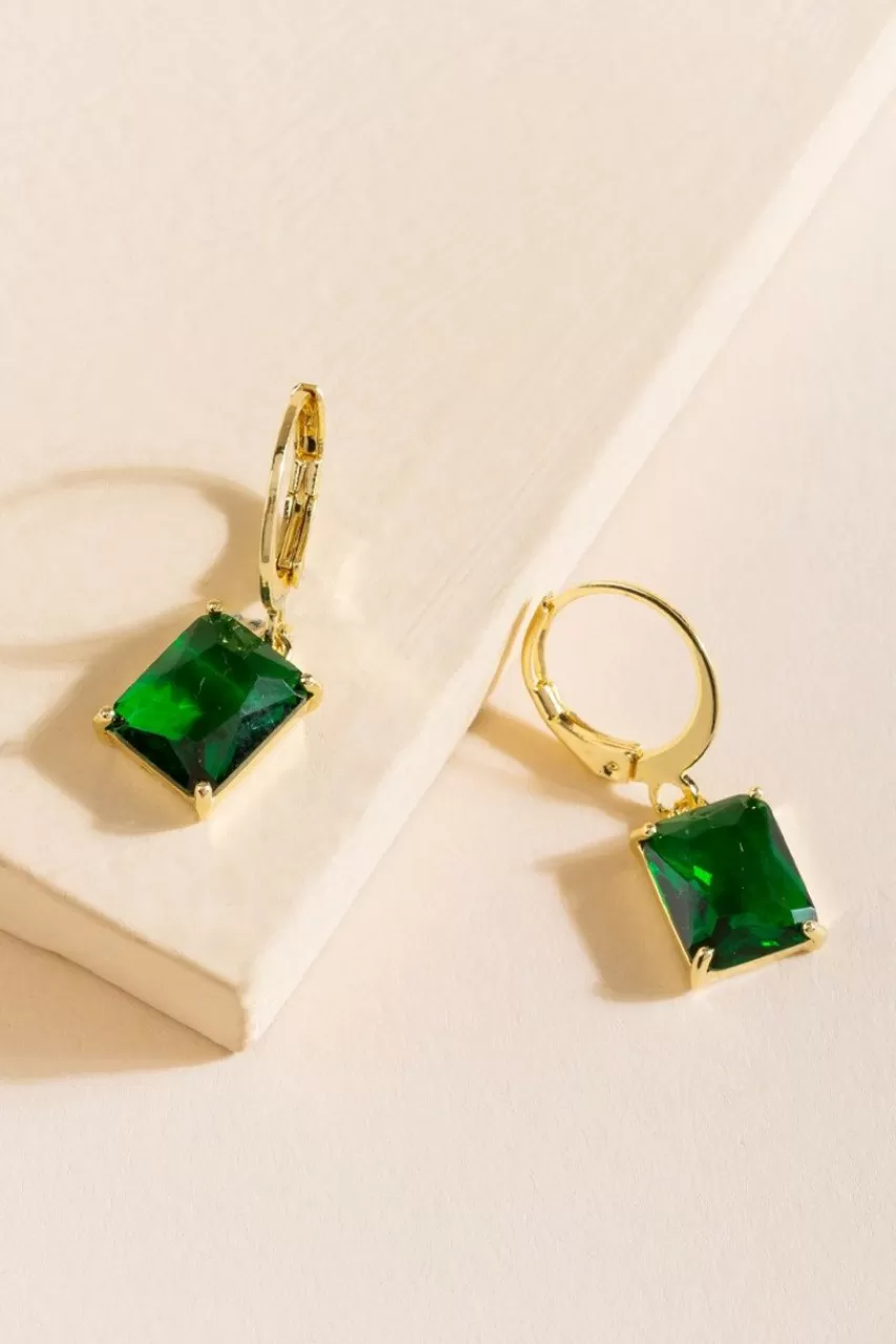 Francesca's Becca Glass Charm Huggie Earrings