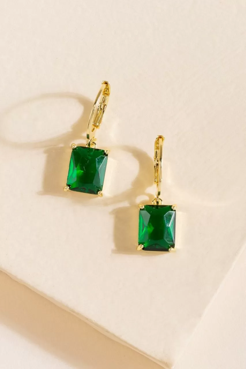 Francesca's Becca Glass Charm Huggie Earrings