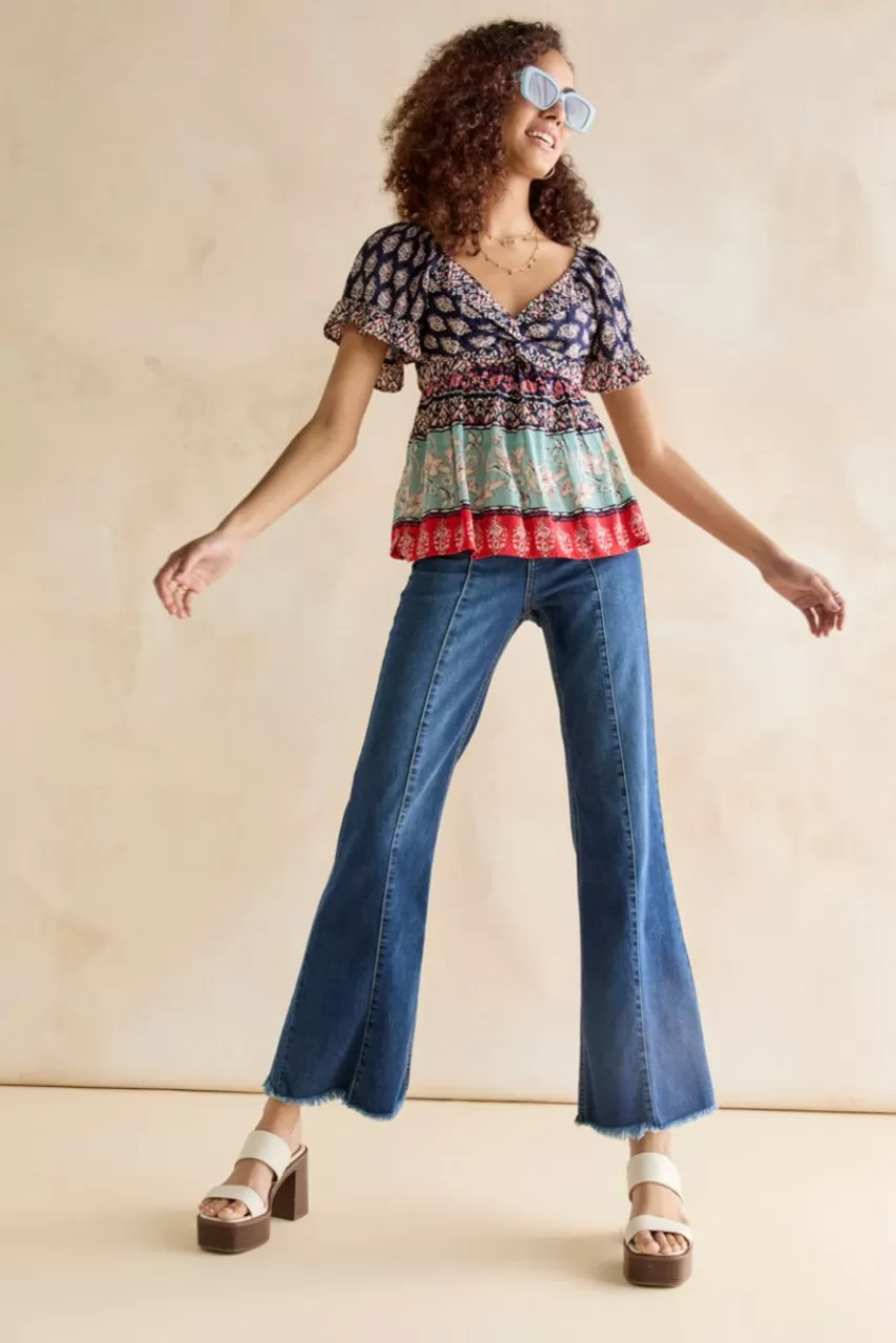 Francesca's Belle Print Tiered Blouse