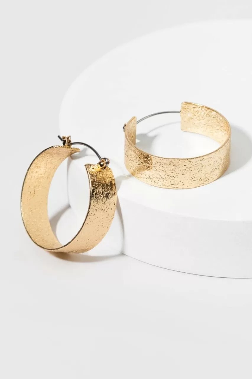 Francesca's Belle Textured Hoop Earrings