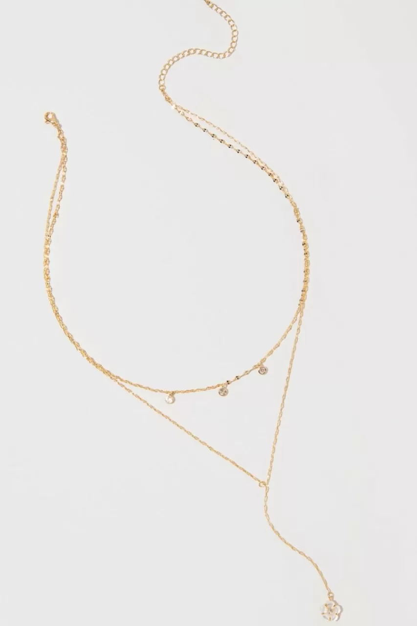 Francesca's Bernadette Flower Bezel Necklace