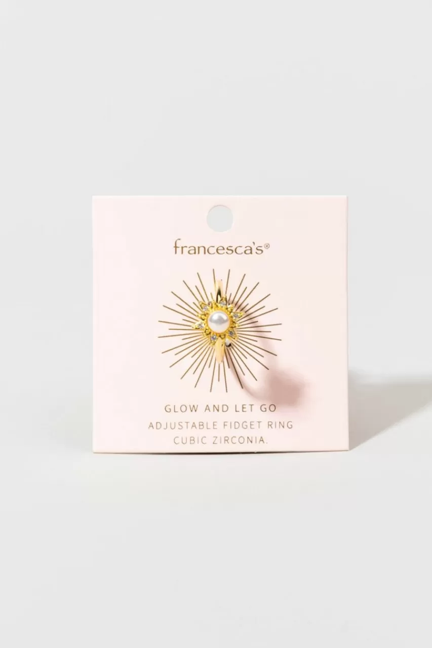 Francesca's Bernadette Pearl Sun Fidget Ring