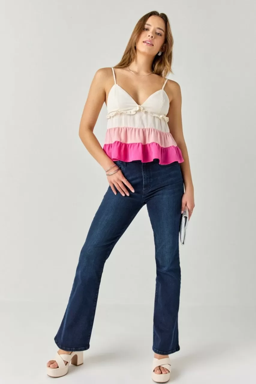 Francesca's Bernetta Tiered Multi Color Tank Top