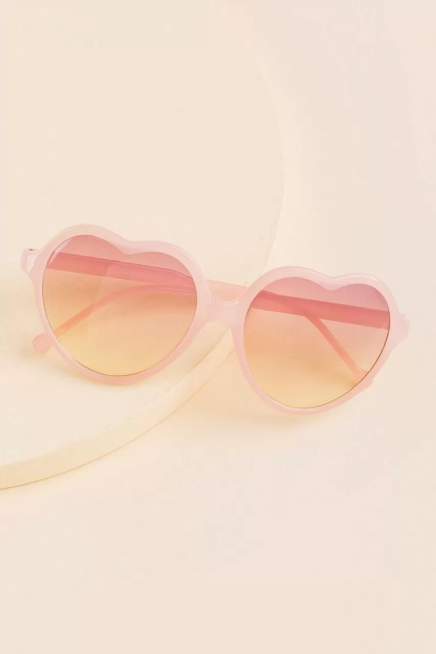 Francesca's Betty Ombre Lens Heart Shaped Sunglasses