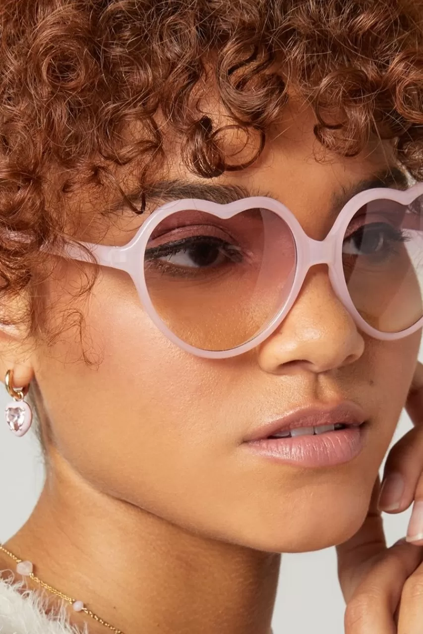 Francesca's Betty Ombre Lens Heart Shaped Sunglasses