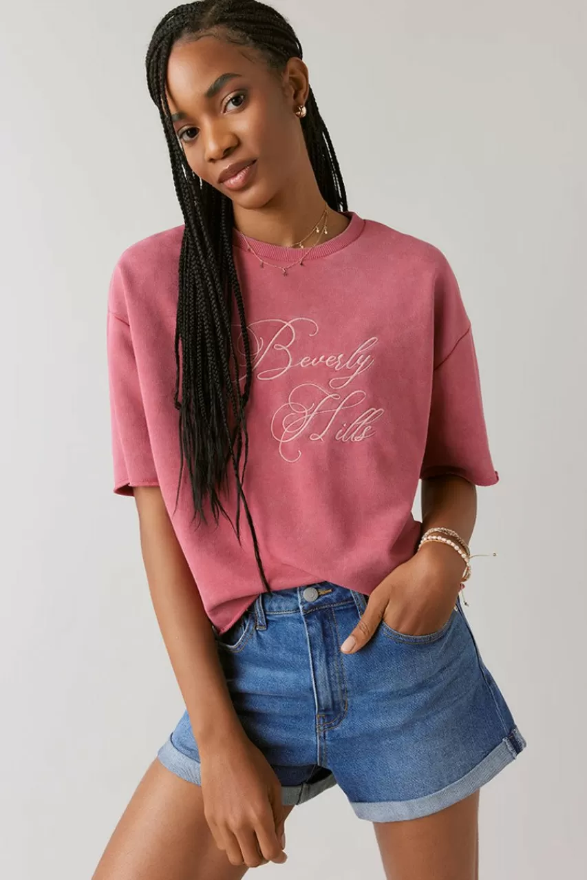 Francesca's Beverly Hills Acid Wash Sweatshirt
