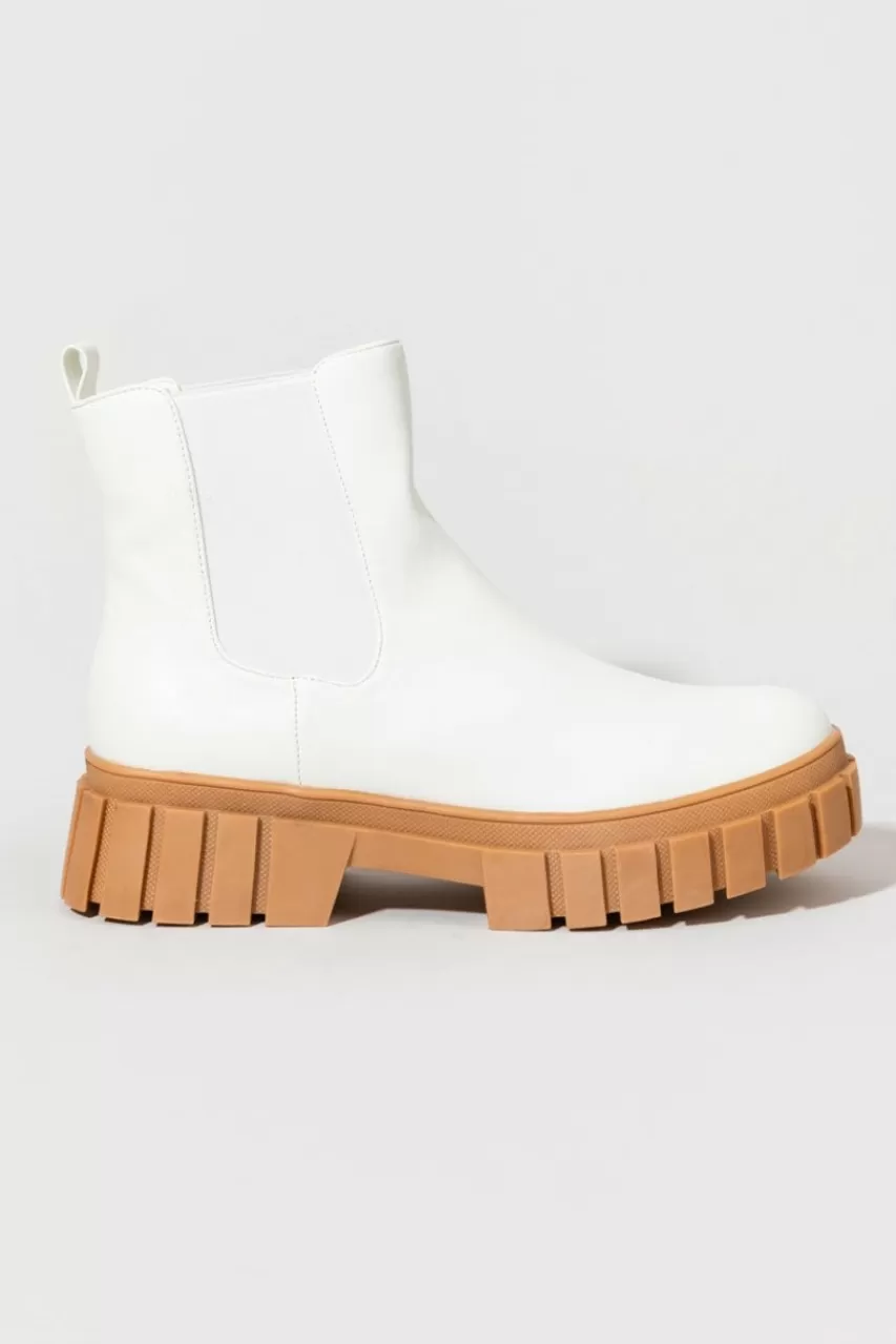 Francesca's Blanca Vegan Leather Lug Boots