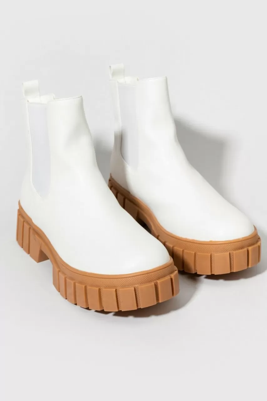Francesca's Blanca Vegan Leather Lug Boots