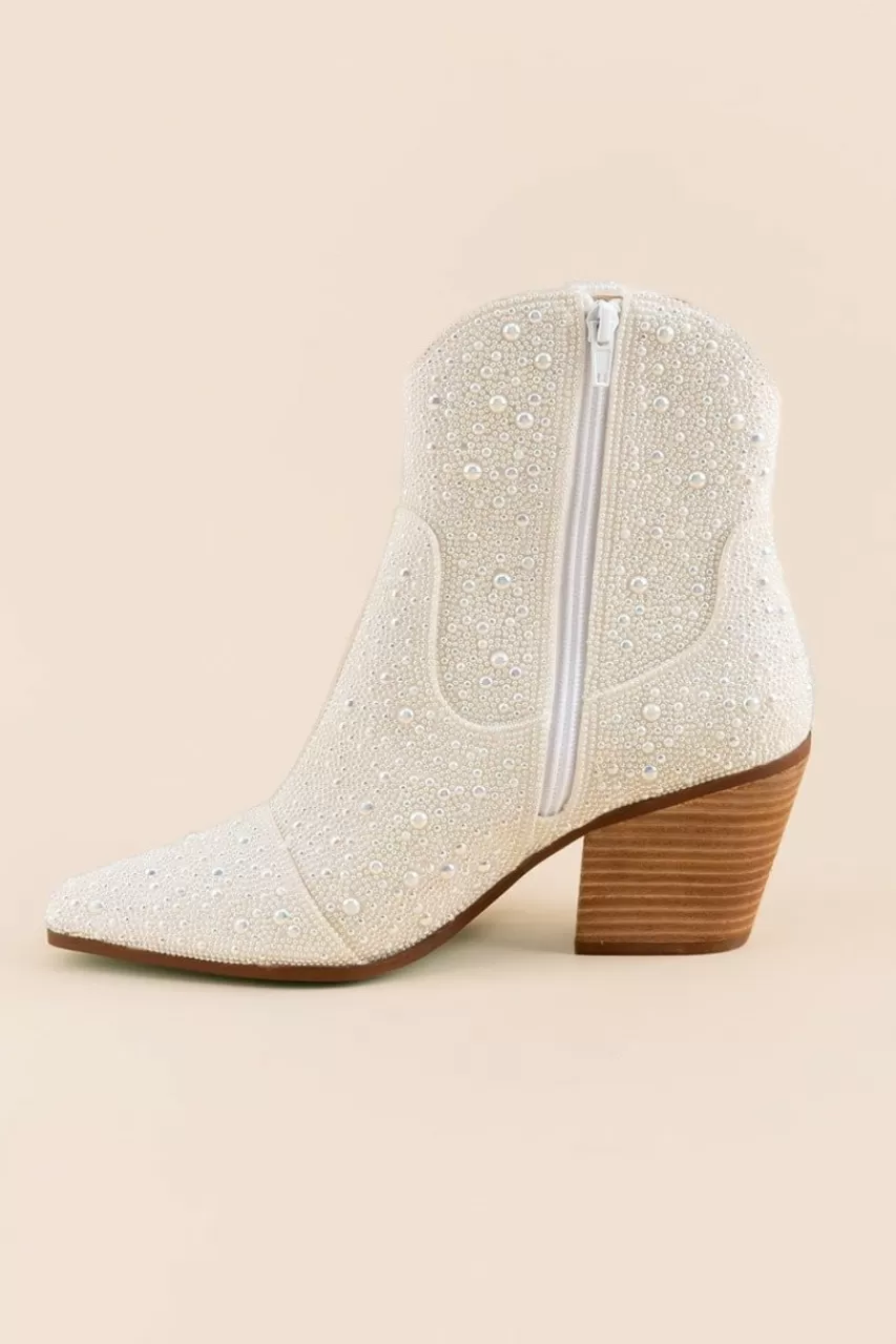 Francesca's Blue By Betsey Johnson Diva Pearl Western Boots