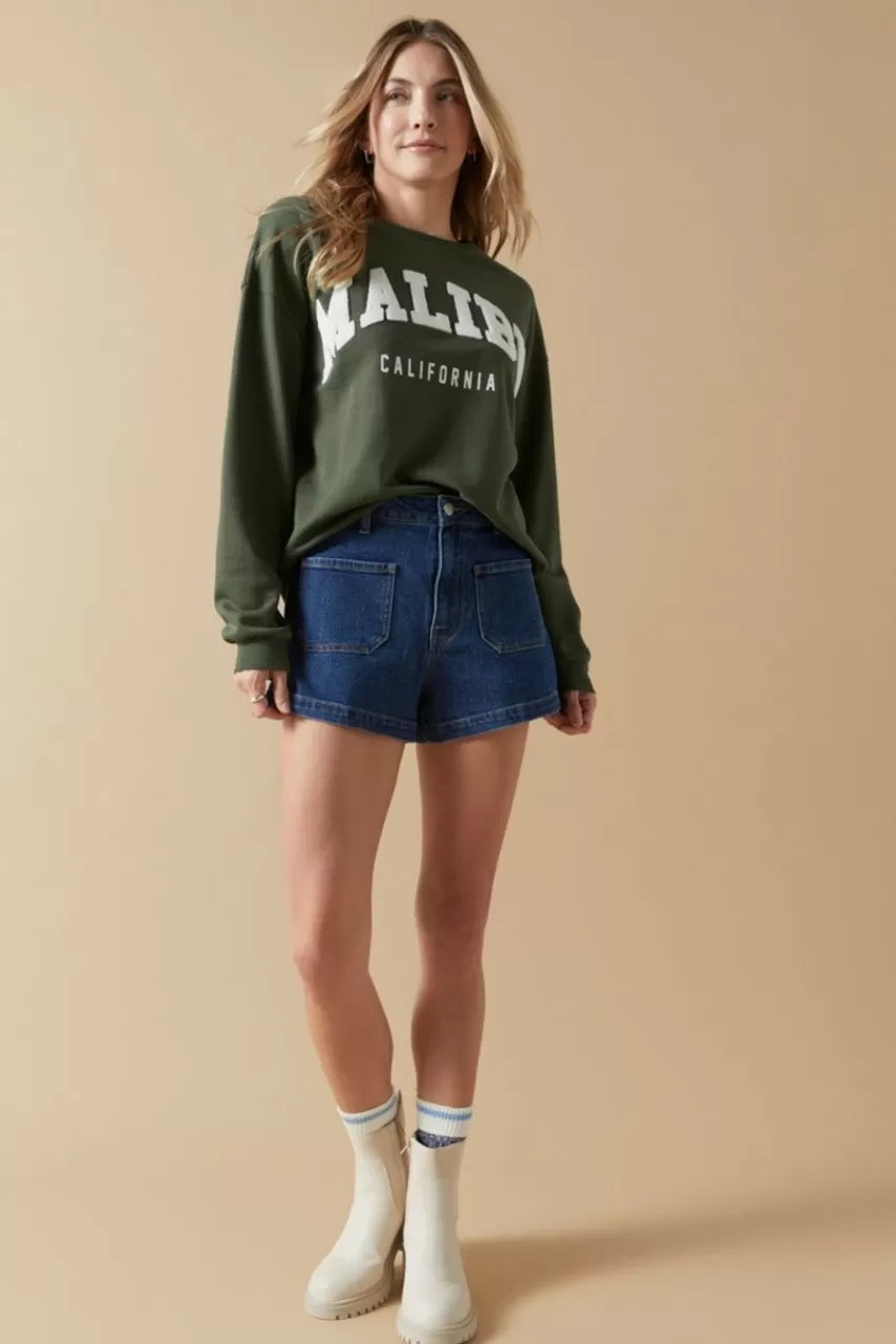 Francesca's Brandee Front Pocket Denim Shorts
