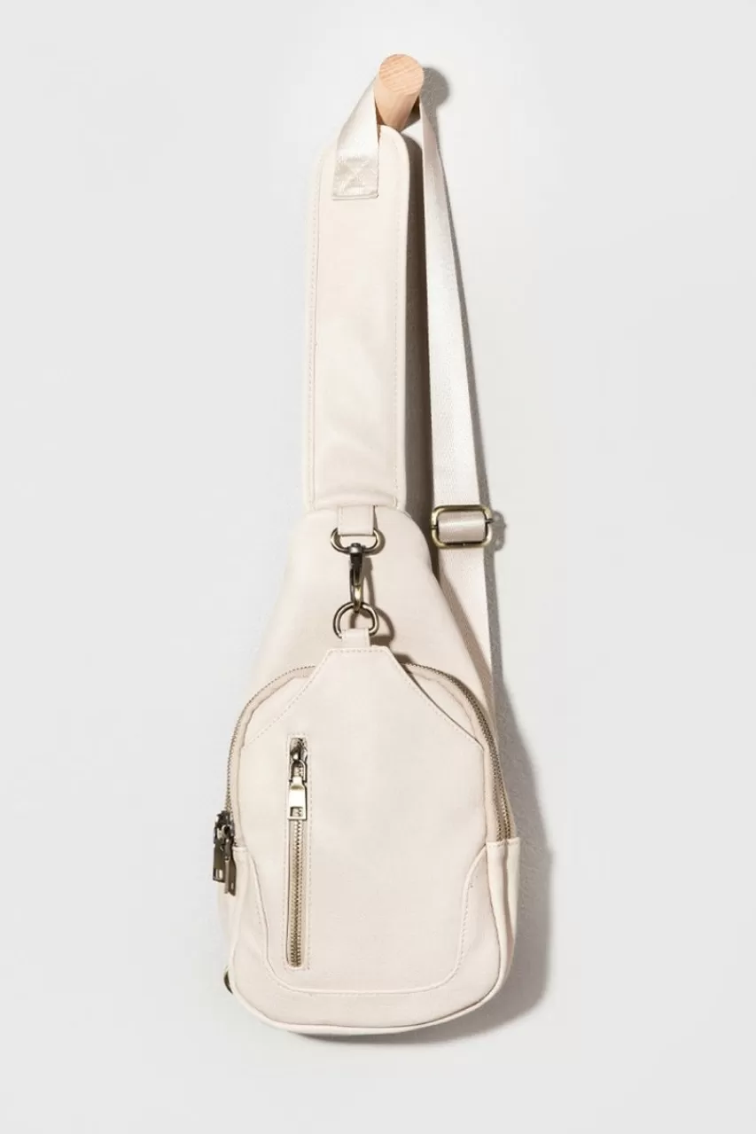 Francesca's Brie Front Zipper Sling Backpack
