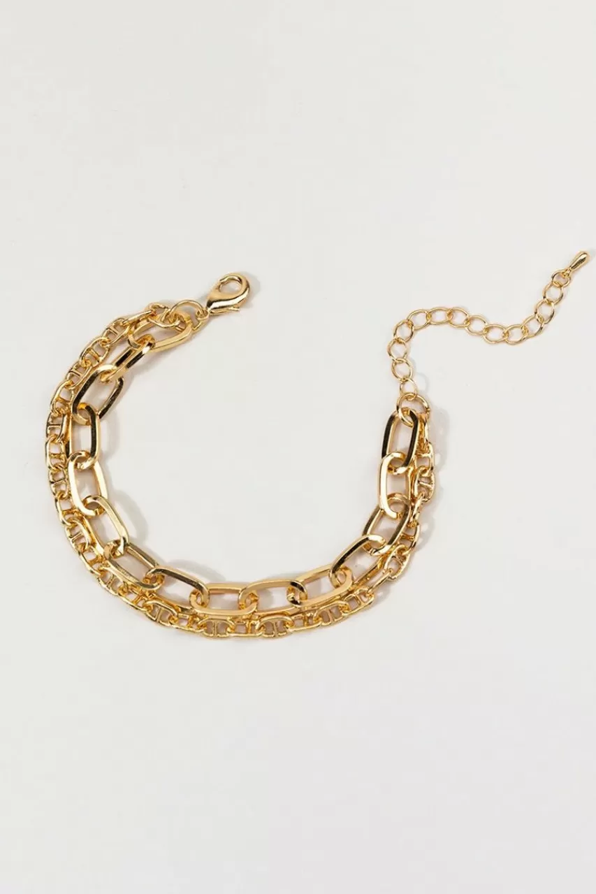 Francesca's Brinley Double Row Paperclip Bracelet