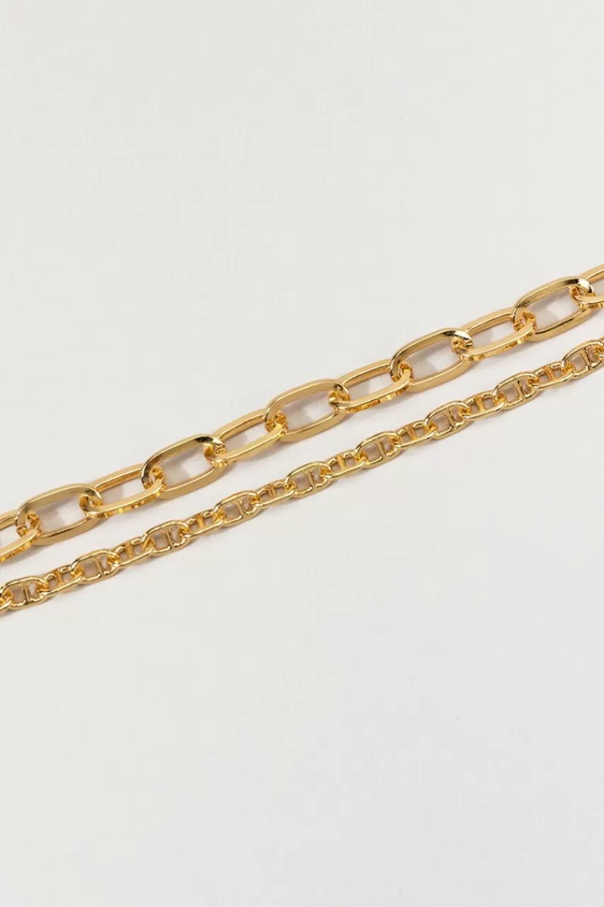 Francesca's Brinley Double Row Paperclip Bracelet