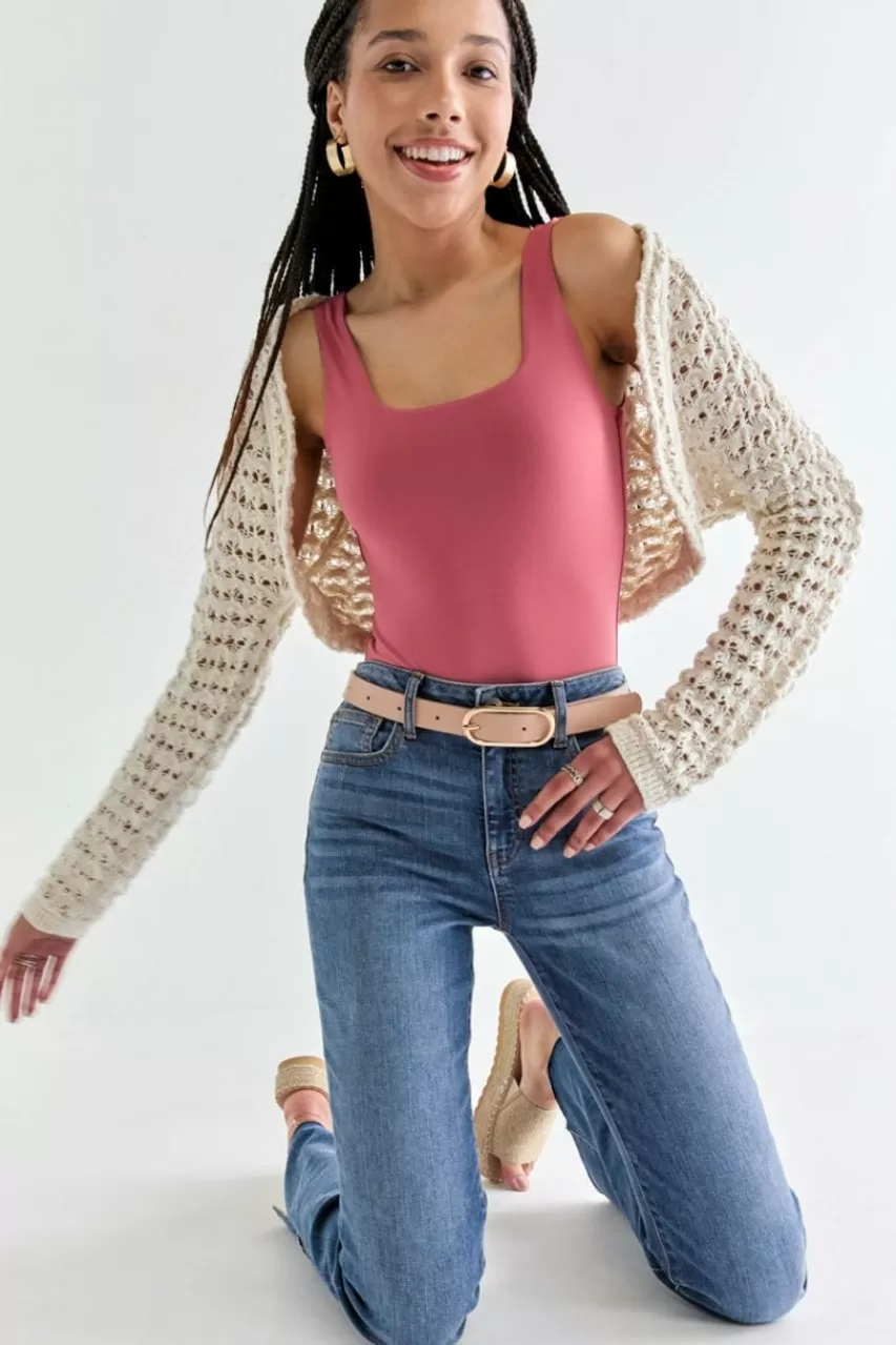 Francesca's Briony Thin Oval Buckle Belt