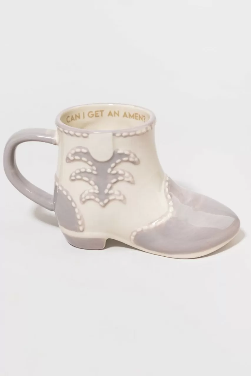 Francesca's Can I Get An Amen Cowboy Boot Mug