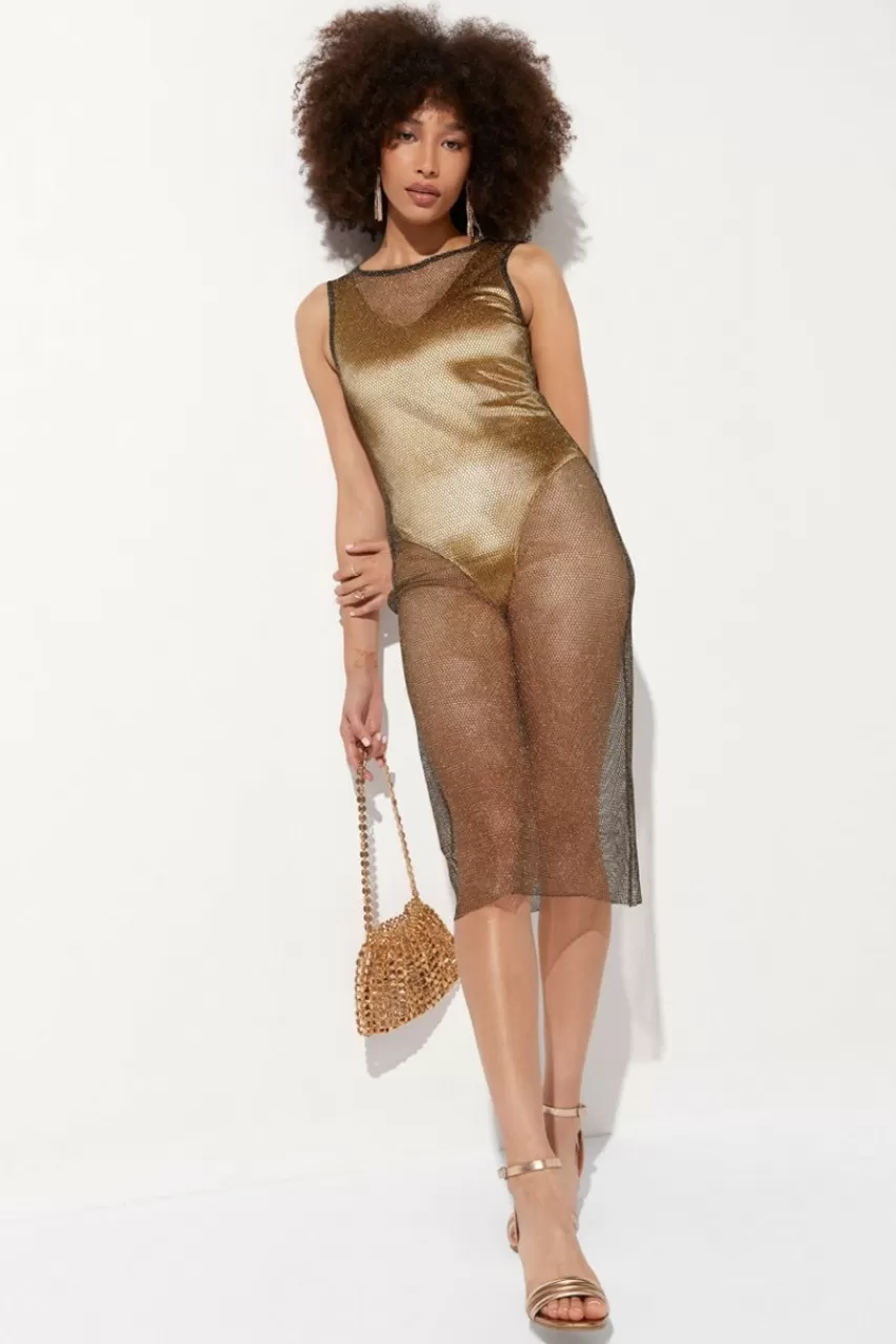 Francesca's Candice See Through Mesh Midi Dress