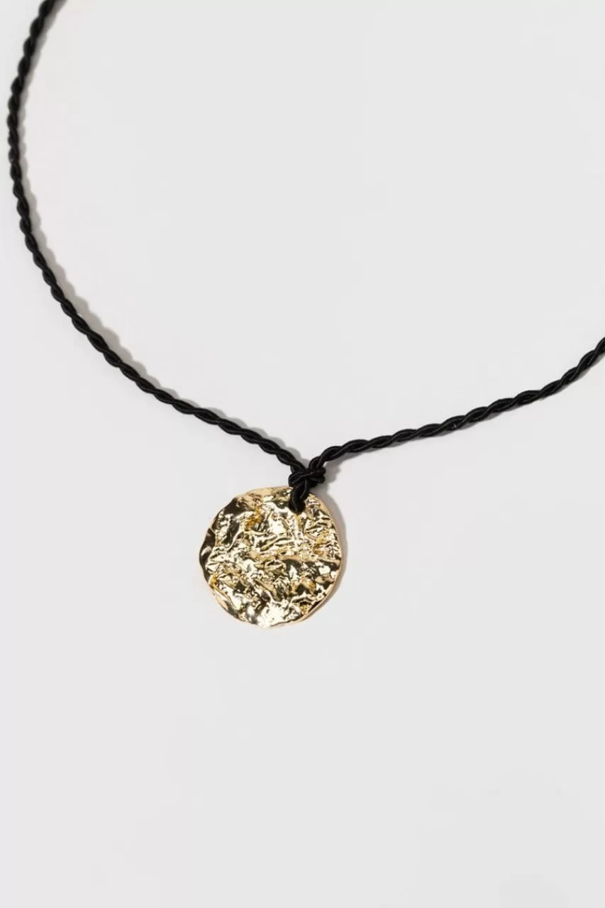 Francesca's Carol Hammered Coin On Chord Necklace