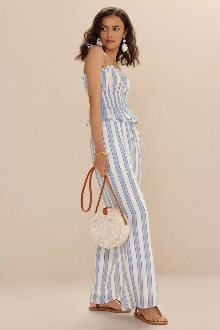 Francesca's Carrie Waisted Striped Sleeveless Top