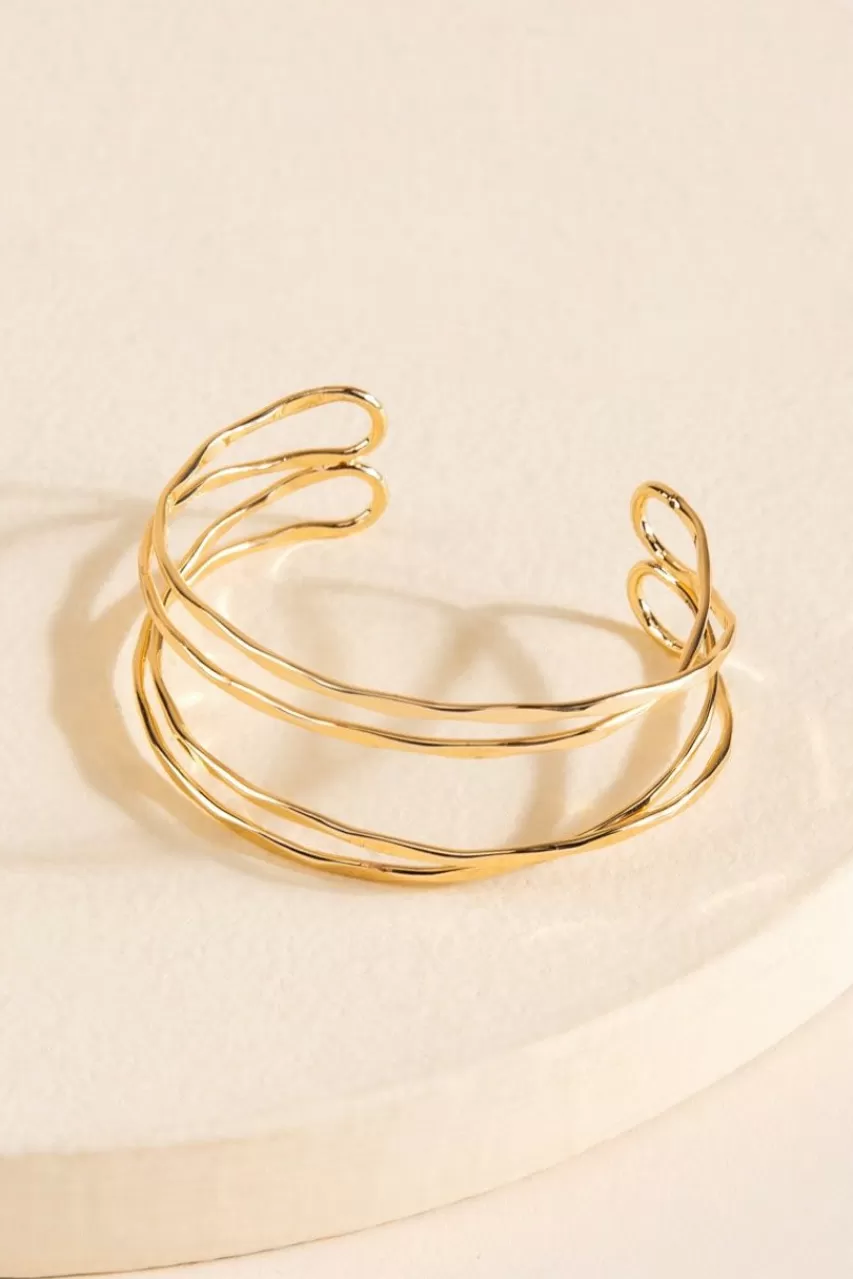 Francesca's Cassidy Twisted Hammered Cuff Bracelet