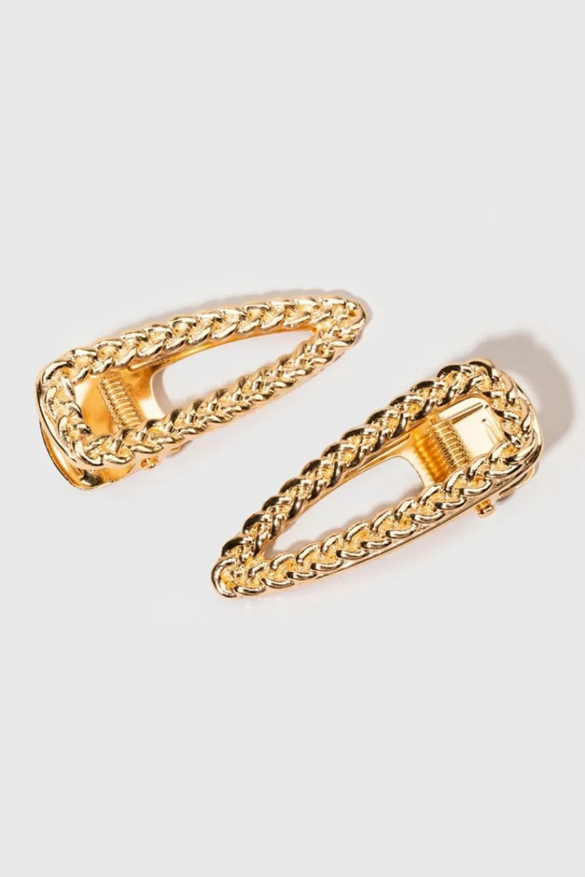Francesca's Cassie Curb Chain Barrette Set