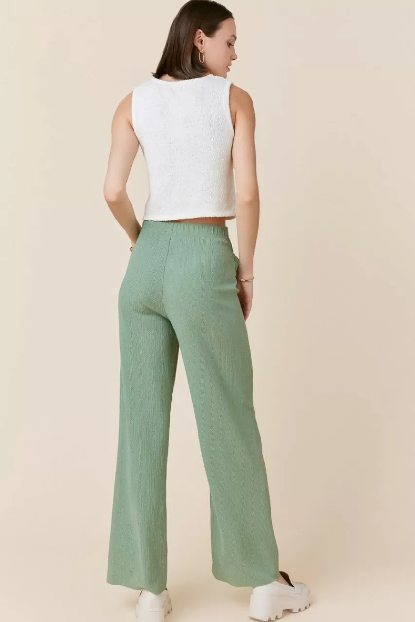 Francesca's Celeste Tie Front Knitted Fluid Pants