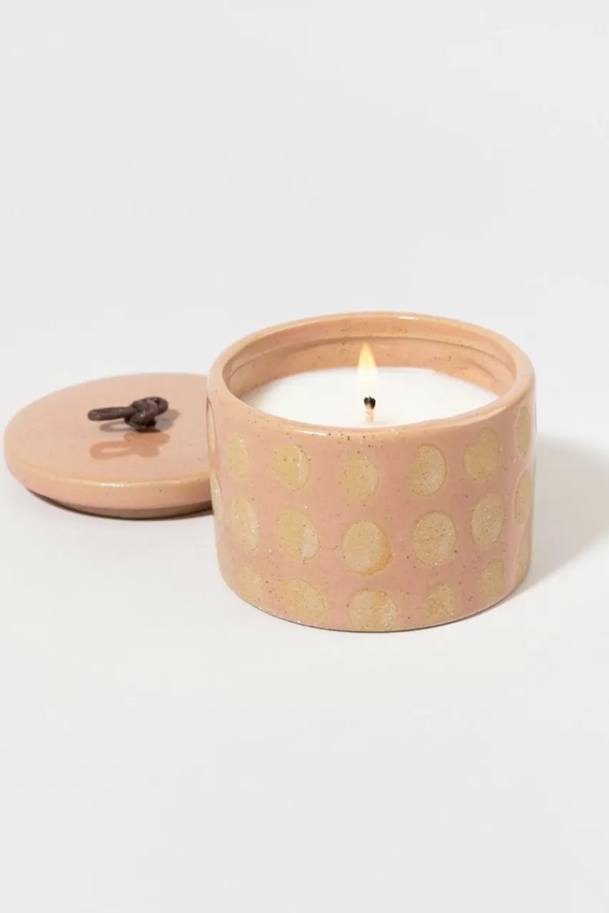 Francesca's Ceramic Dot Vanilla And Clove Candle 6.5Oz