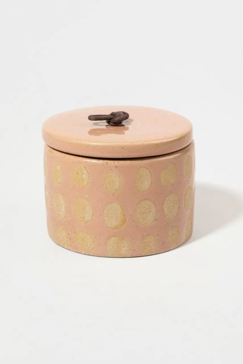 Francesca's Ceramic Dot Vanilla And Clove Candle 6.5Oz