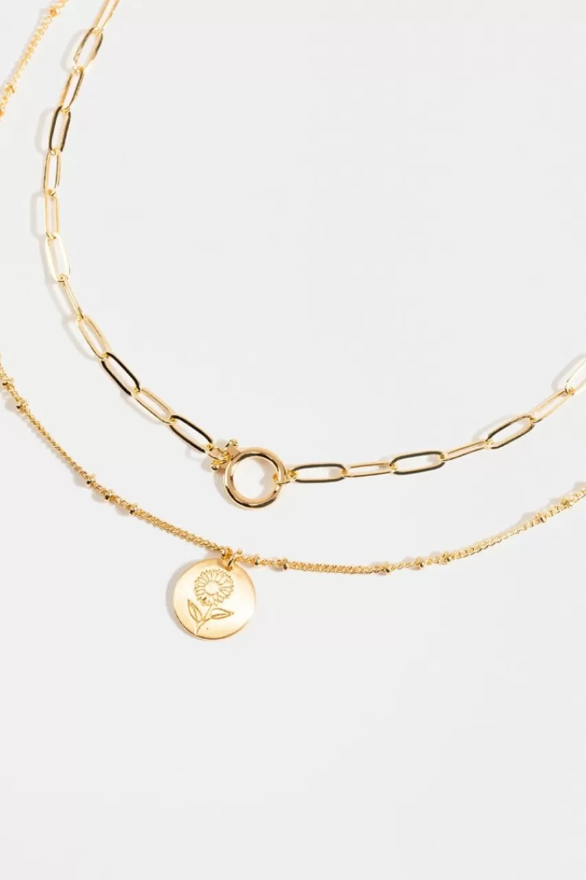 Francesca's Charolette Double Chain Flower Necklace