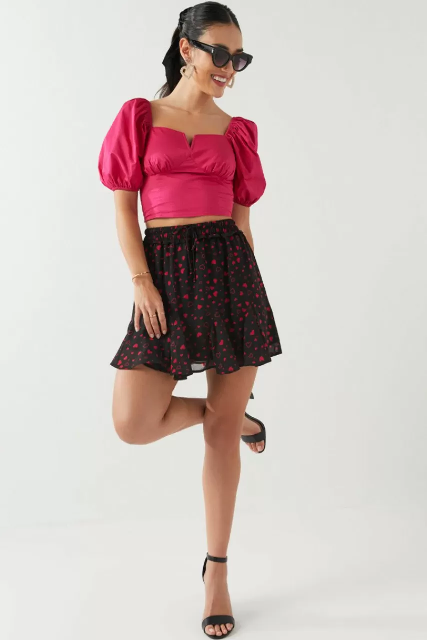 Francesca's Cherice Heart Printed Flippy