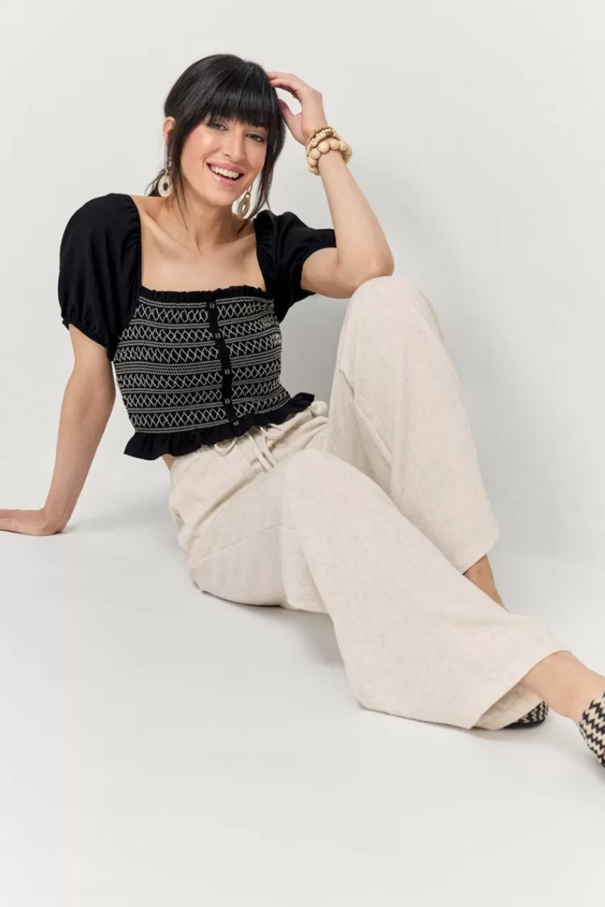 Francesca's Christa Flowy Linen Pants