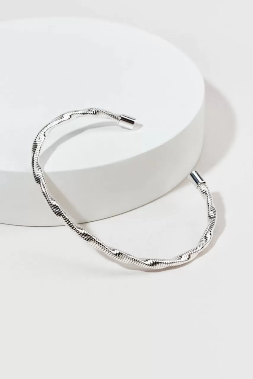 Francesca's Clarity Thin Wire Twist Cuff Bracelet