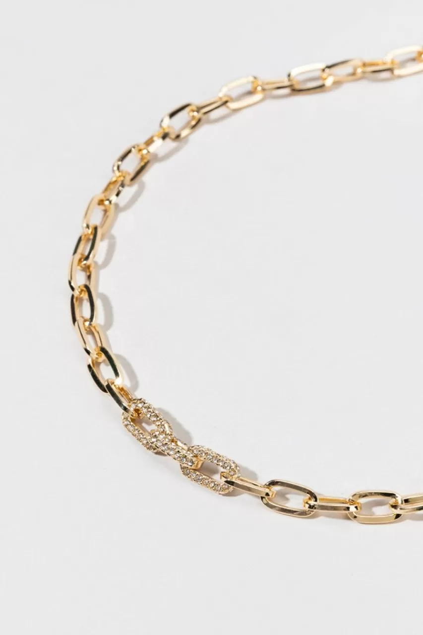 Francesca's Coleen Pave Paperclip Chain Necklace