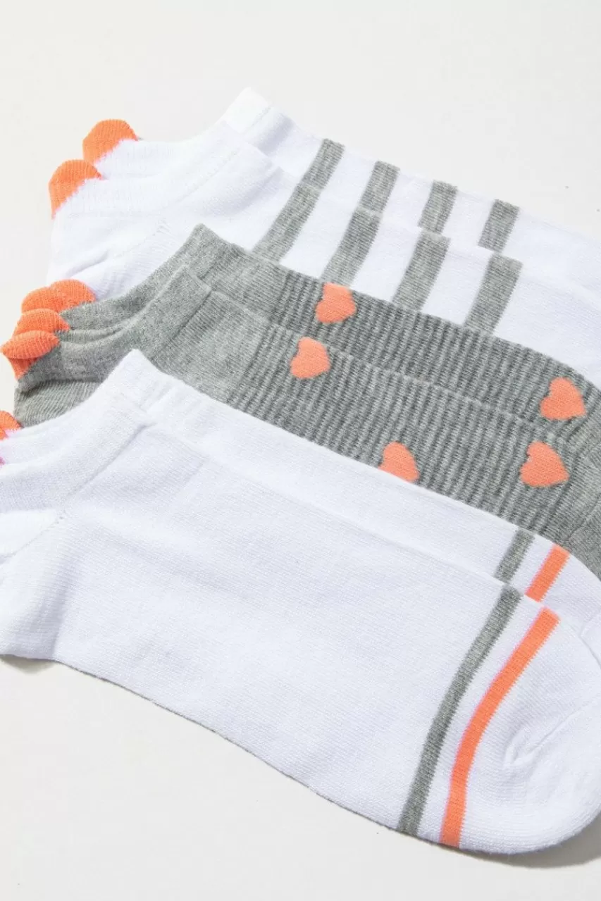 Francesca's Corina Stripes And Hearts Socks