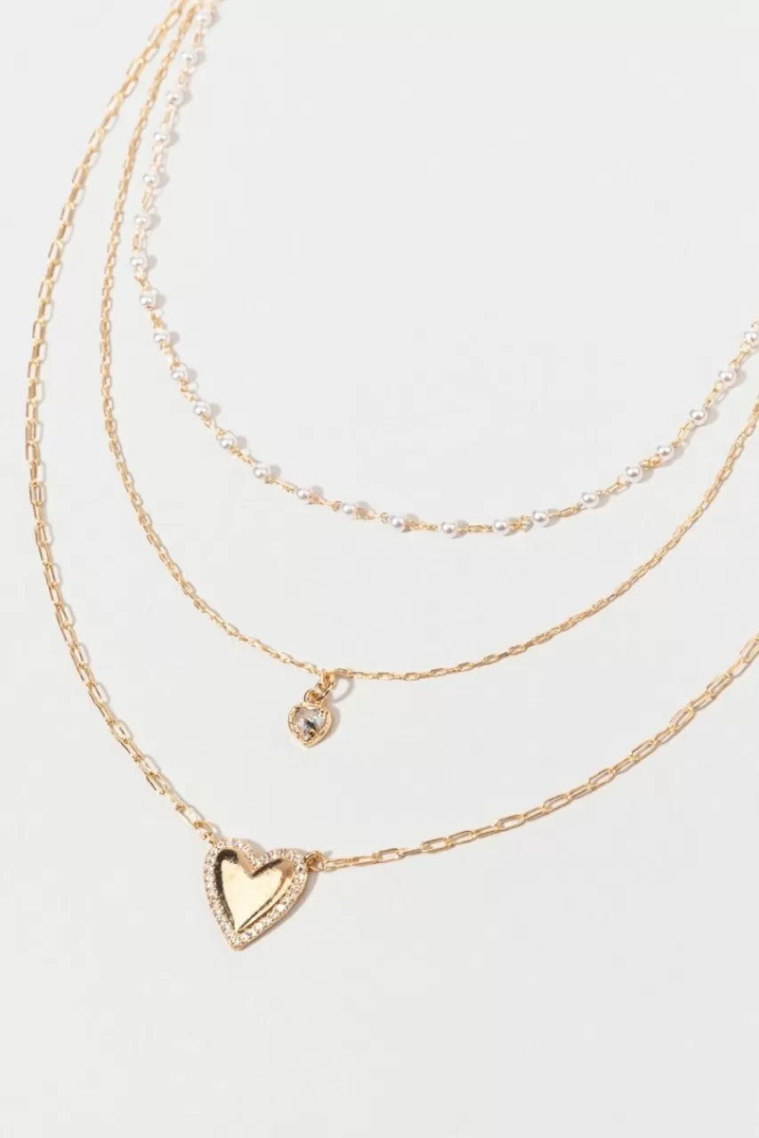 Francesca's Cristina Layered Pearl And Pendant Necklace