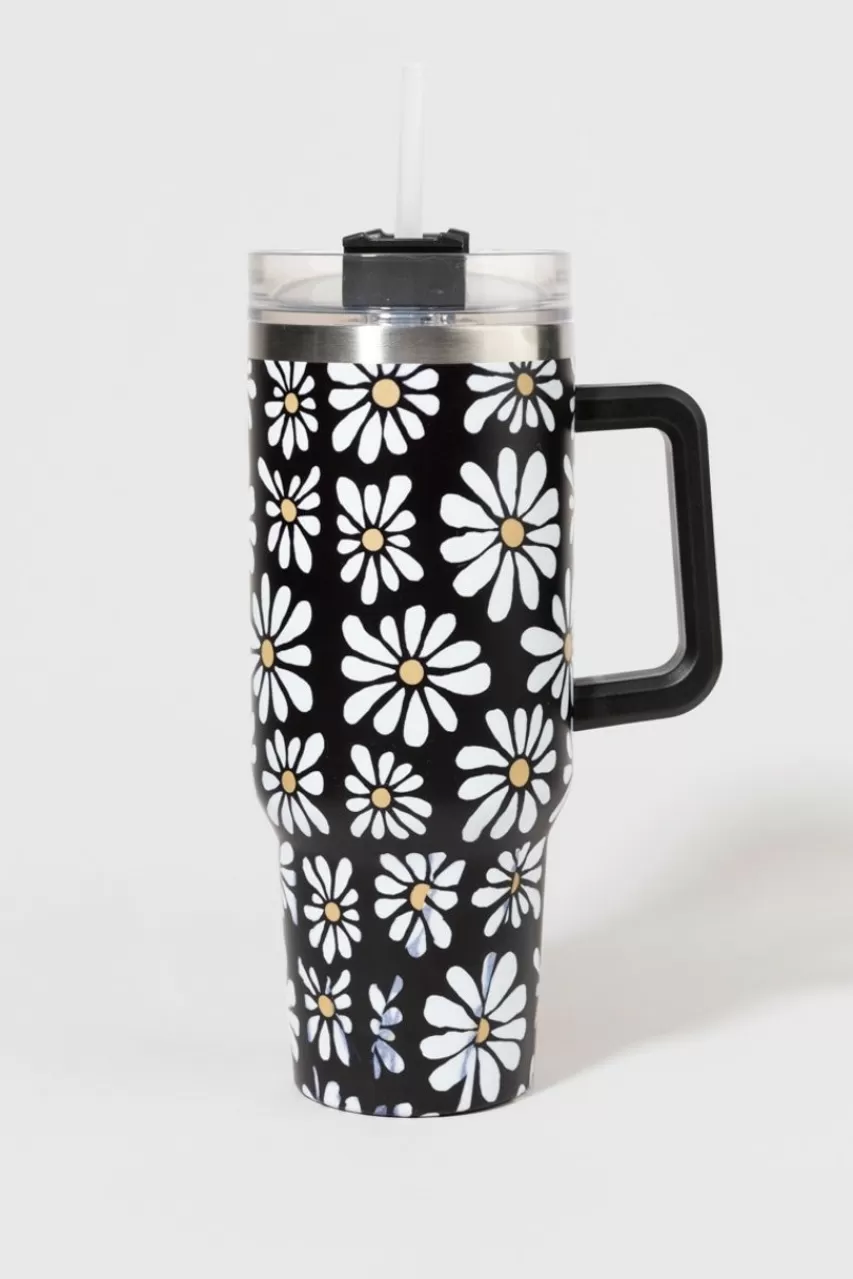 Francesca's Daisy Print Stainless Steel Tumblr