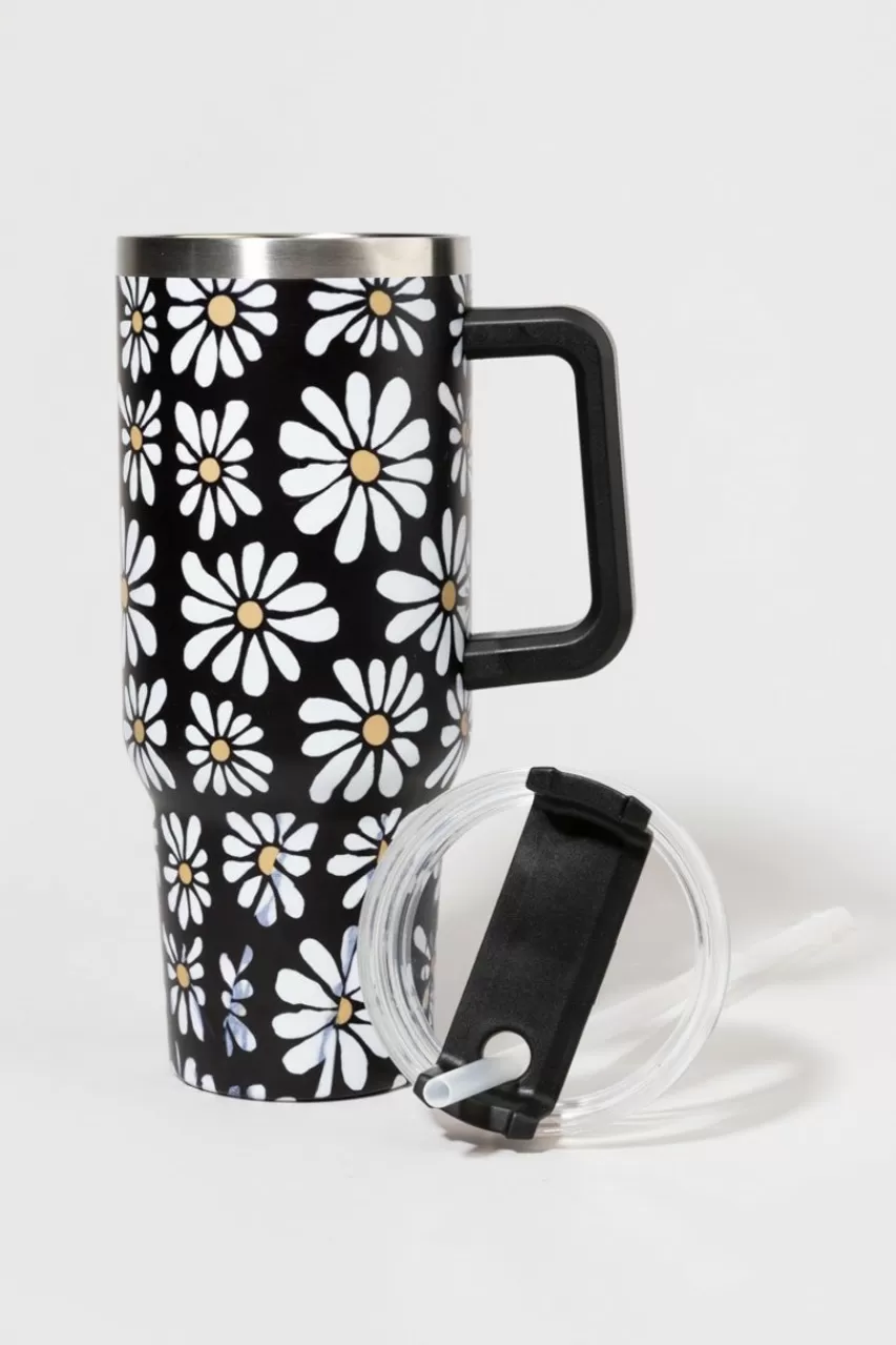 Francesca's Daisy Print Stainless Steel Tumblr