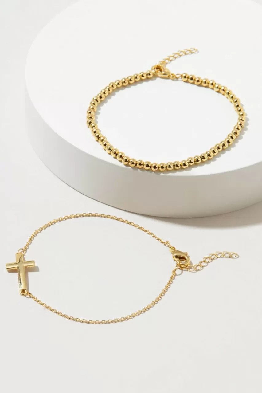 Francesca's Dana En Cross And Ball Bracelet