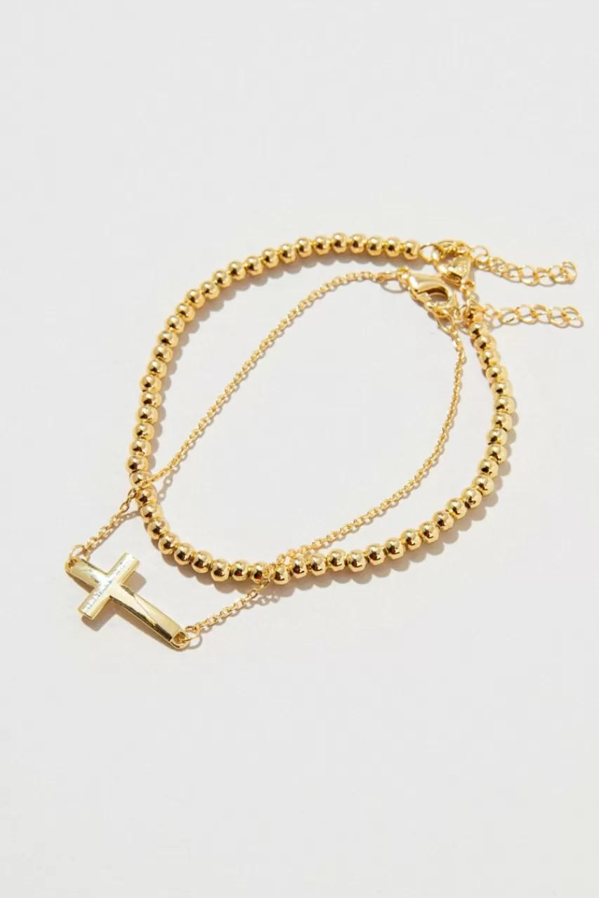 Francesca's Dana En Cross And Ball Bracelet