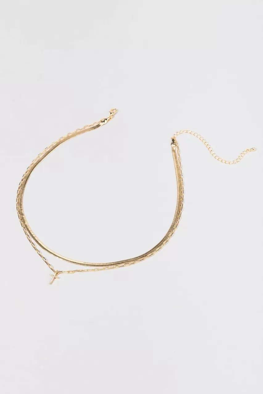 Francesca's Dana En Snake Cross Necklace