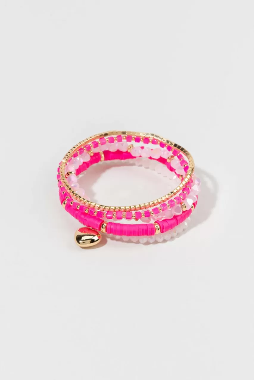 Francesca's Debra Rubber Heart Bracelet Set