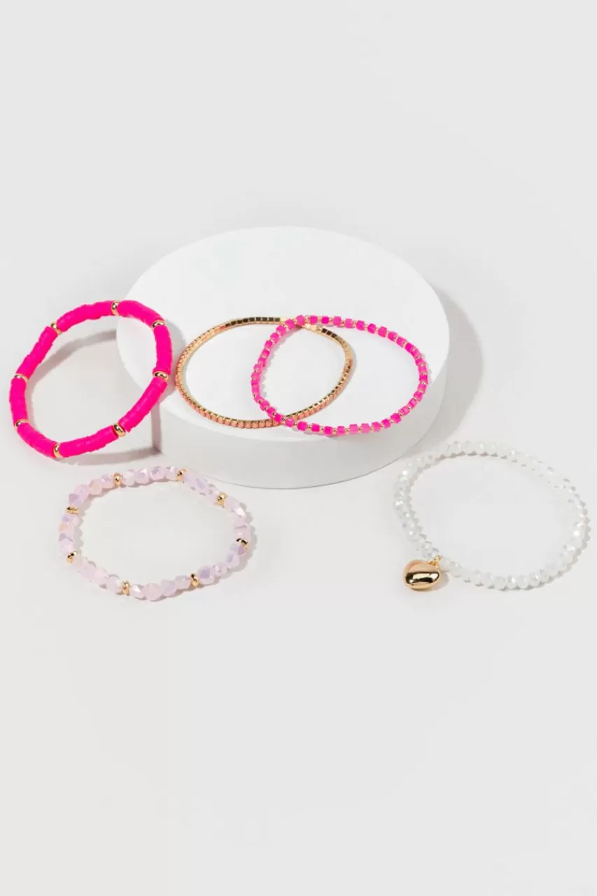 Francesca's Debra Rubber Heart Bracelet Set