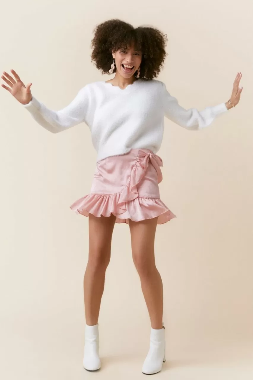 Francesca's Dee Side Tie Flippy Mini Skirt