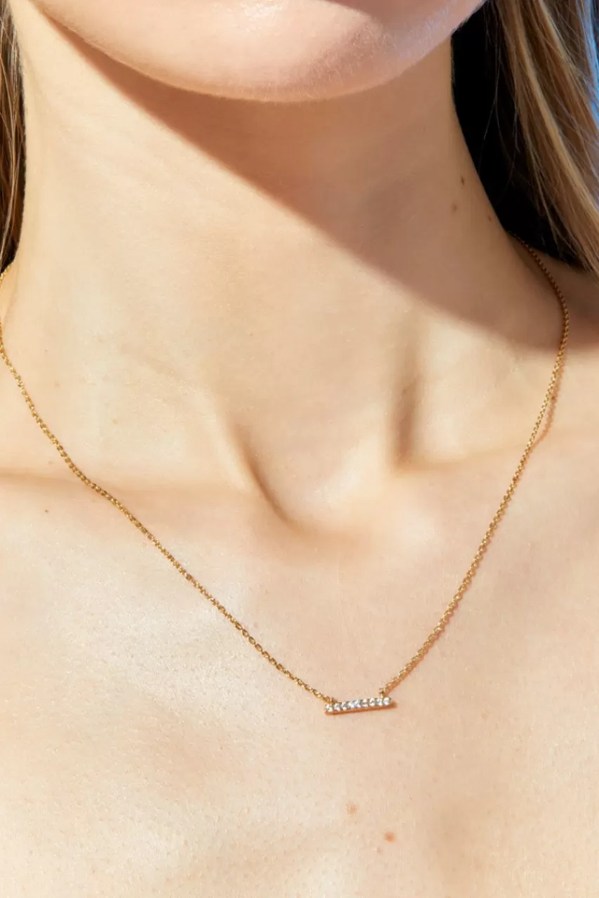 Francesca's Demi-Fine Plated Bar Pendant Necklace