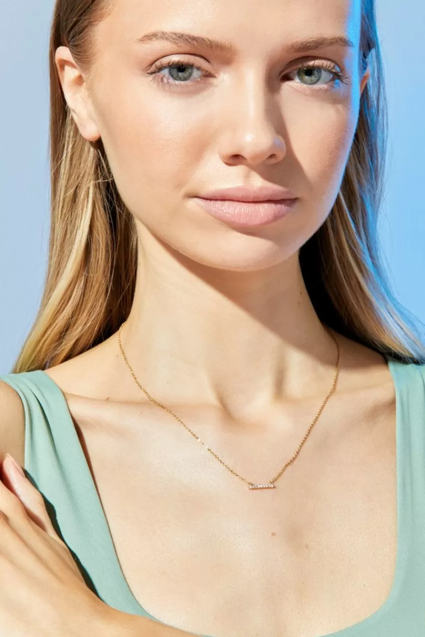 Francesca's Demi-Fine Plated Bar Pendant Necklace